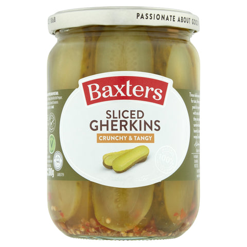 Baxters Sliced Pickled Gherkins Crunchy and Tangy