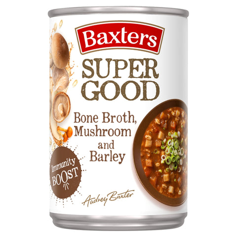 Baxters Super Good Bone Broth, Mushroom and Barley Soup 400g