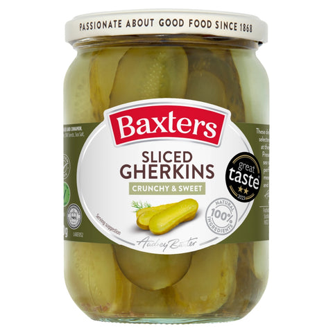 Baxters Sliced Gherkins Crunchy & Sweet 540g